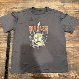 Wallen Guitar Graphic T-Shirt Gray Country‎ Music Fan Tee Concert Top